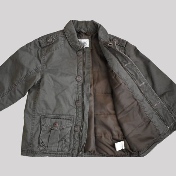1989 Place Khaki Green Utility Jacket 4T - Picture 5 of 9